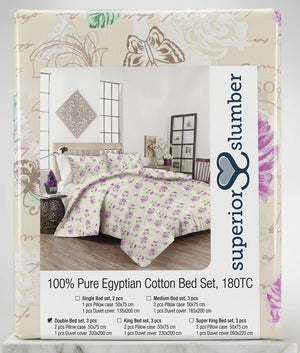 Blush Peony Luxury Double Size Duvet Bedding Cover Set – Egyptian cotton – 2 Pillowcases